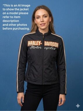 Harley-Davidson Racing Track Jacket with Orange & Cream Stripes
